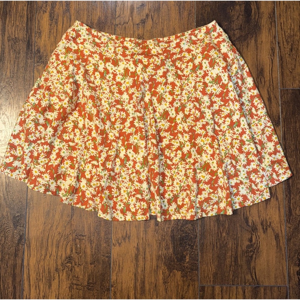 Toad&Co Birdie Skort Floral Large Rust Orange Active Hiking Travel Sustainable